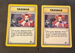 Vintage Pokemon Card Lot(2) Rockets Sneak Attack Holo 16/82 & 72/82 LP - Image 2