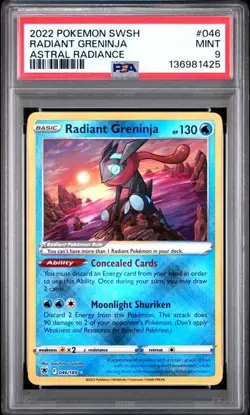 2022 POKEMON SWORD & SHIELD ASTRAL RADIANCE #046 RADIANT GRENINJA PSA 9 - Image 1