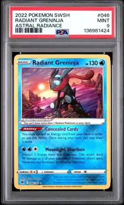 2022 POKEMON SWORD & SHIELD ASTRAL RADIANCE #046 RADIANT GRENINJA PSA 9 - Image 1