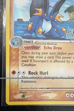 POKEMON EX CRYSTAL GUARDIANS SWAMPERT RARE STAMPED REVERSE HOLO/FOIL-27/100- LP - Image 3