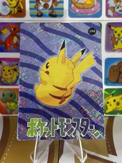 Pokemon Pikachu Vintage Pocket Monsters Vending HOLO Prism Sticker 1999 Nintendo - Image 2