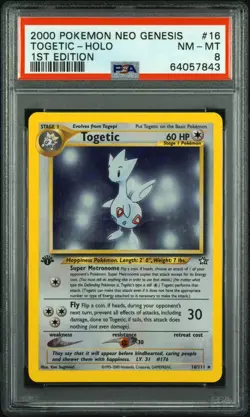 2000 Pokemon Neo Genesis Togetic #16 Holo 1st Edition - PSA 8 NM-MT WOTC - Image 1