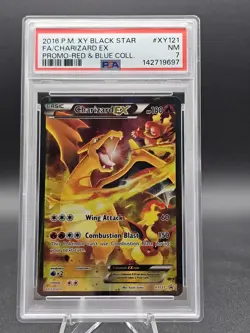 Pokemon Charizard EX XY Black Star Promo XY121 2016 Holo Full Art PSA 7 - Image 1