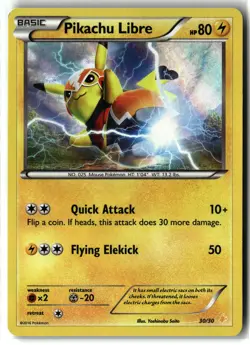 Pikachu Libre ⭐ 30/30 Holo XY Trainer Kit: Pikachu Libre & Suicune Pokemon MP - Image 1