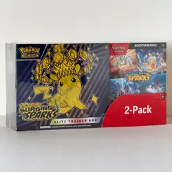 POKEMON SURGING SPARKS ELITE TRAINER BOX ETB & BOOSTER BUNDLE COSTCO 2-PACK TCG - Image 1