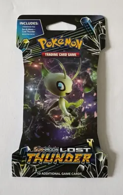 Pokemon TCG - Lost Thunder Sleeved Booster Pack Celebi Artwork - Sealed! - Image 1