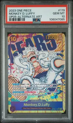 2023 One Piece Monkey D. Luffy Alt Art OP05-119 SEC PSA 10 Gem Mint English - Image 1