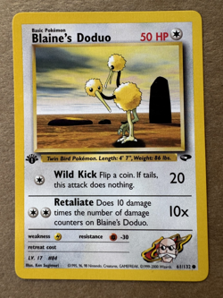 Blaine's Doduo 61/132 Gym Challenge 1st Edition Common Non-Holo Pokemon Card NM+ - Image 1