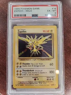 Zapdos Base Set Holo Pokemon Card WOTC EX - Mint PSA 6 - Image 1