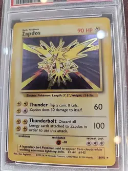 Zapdos Base Set Holo Pokemon Card WOTC EX - Mint PSA 6 - Image 5