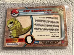 2000 Pokemon TV Animation Edition - Holo Foil card 27 Sandshrew - Image 2