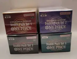 One Piece Card Game Double Pack Bundle 4x Sealed Boxes DP-01 DP-02 DP-03 DP-05 - Image 3
