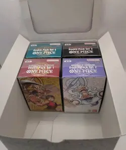 One Piece Card Game Double Pack Bundle 4x Sealed Boxes DP-01 DP-02 DP-03 DP-05 - Image 5