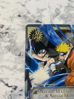 Naruto TCG CCG Naruto Uzumaki & Sasuke Uchiha Card SR Near Mint Foil 1st Ed Eng - Image 3