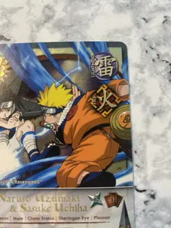 Naruto TCG CCG Naruto Uzumaki & Sasuke Uchiha Card SR Near Mint Foil 1st Ed Eng - Image 4