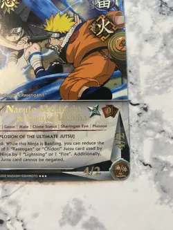 Naruto TCG CCG Naruto Uzumaki & Sasuke Uchiha Card SR Near Mint Foil 1st Ed Eng - Image 5