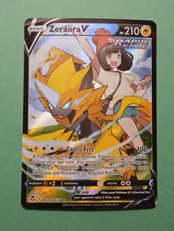 Pokemon Sword & Shield Silver Tempest Zeraora V TG16/TG30 Trainer Gallery - Image 1