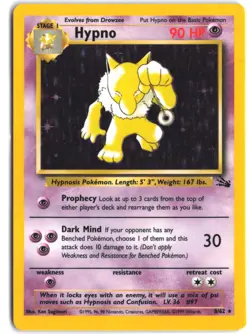 Hypno 8/62 Holo Rare Fossil Pokemon - Image 1