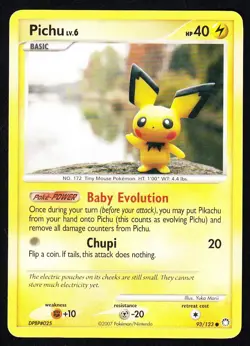 2007 Pichu 93/123 Pokemon Mysterious Treasures HP - Image 1