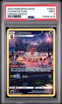 2023 Pokemon Sword And Shield Crown Zenith Fa Kricketune #GG02 PSA 9 - Image 1
