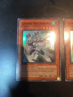 YUGIOH ELEMENTAL HERO BUBBLEMAN YSDJ-EN017 1ST SUPER X2 - Image 2