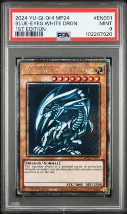 2024 YU-GI-OH! MP24-25TH ANV TIN: DUELING MIRRORS BLUE-EYES WHITE DRAGON PSA 9 - Image 1
