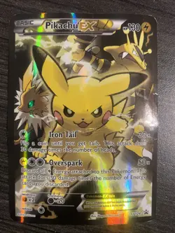 Pokemon TCG English Card XY Promo Pikachu EX XY124 Full Art Holo Lightly Played - Image 1