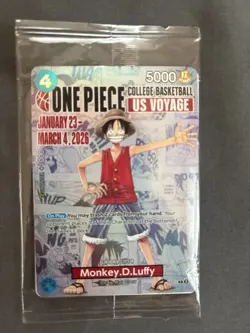One Piece Monkey D. Luffy US Voyage College Basketball Promo Card Gonzaga SEALED - Image 1