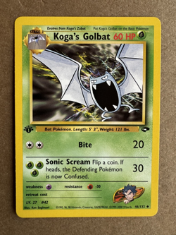 Koga's Golbat 46/132 Gym Challenge 1st Edition Non-Holo Pokemon Card NM+ - Image 1