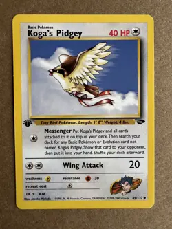 Koga's Pidgey 49/132 Gym Challenge 1st Edition Non-Holo Pokemon Card NM+ - Image 1