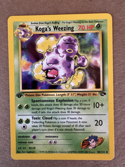 Koga's Weezing 50/132 Gym Challenge 1st Edition Non-Holo Pokemon Card NM+ - Image 1