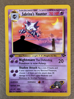 Sabrina's Haunter 55/132 Gym Challenge 1st Edition Non-Holo Pokemon Card NM+ - Image 1
