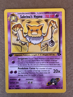 Sabrina's Hypno 56/132 Gym Challenge 1st Edition Non-Holo Pokemon Card NM+ - Image 1