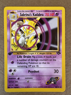 Sabrina's Kadabra 58/132 Gym Challenge 1st Edition Non-Holo Pokemon Card NM+ - Image 1