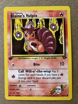 Blaine's Vulpix 66/132 Gym Challenge 1st Edition Non-Holo Pokemon Card NM+ - Image 1