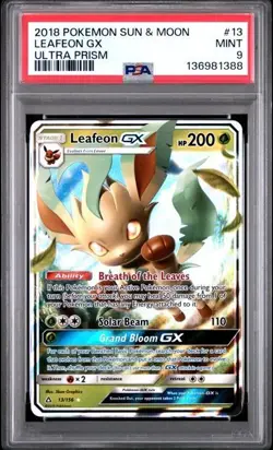 2018 Pokemon Leafeon GX 13/156 Ultra Prism Holo Ultra Rare PSA 9 Mint - Image 1