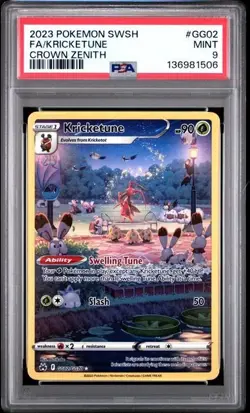 2023 Pokemon Sword And Shield Crown Zenith Fa Kricketune #GG02 PSA 9 - Image 1