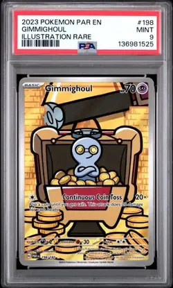 2023 Pokemon Gimmighoul Paradox Rift Illustration Rare #198 PSA 9 - Image 1
