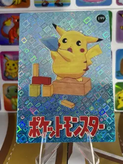 Pokemon Pikachu Vintage Pocket Monsters Vending HOLO Prism Sticker 1999 Nintendo - Image 1
