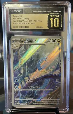Pokemon 2023 Dragonair Scarlet & Violet 151 Illustration Rare Holo CGC 10 - Image 1