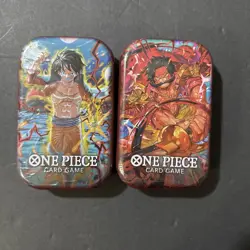 ONE PIECE TCG: Gol.D.Roger & Monkey.D.Luffy Tin Pack Set Vol. 1 Bundle - Image 1