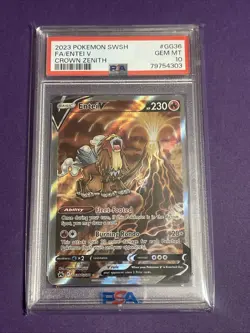 PSA 10 Entei V GG36/GG70 Crown Zenith Alternate Art Pokemon Card FA 2023 - Image 1