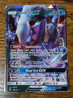 Darkrai GX 88/147 Burning Shadows Miscut Error Misprint Pokemon Card PL - Image 1