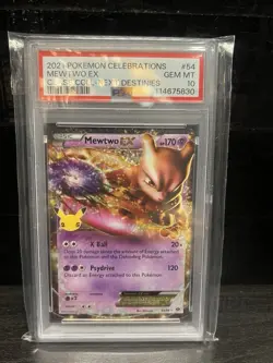 PSA 10 2021 Pokemon Celebrations Mewtwo ex 54/99 Next Destinies Graded TCG Card - Image 1