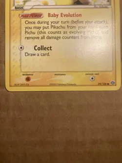 Pichu Pokemon Card Emerald 59/106 LP - Image 4