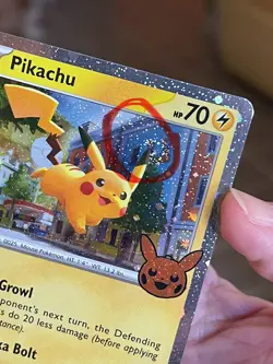 POKEMON PIKACHU 018/091 COSMOS HOLOFOIL WITH SWIRL TRICK OR TRADE NM CARD PROMO - Image 3