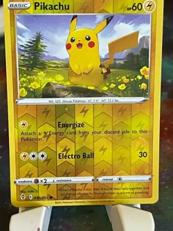POKEMON PIKACHU 049/203 COMMON REVERSE HOLOFOIL EVOLVING SKIES NM CARD - Image 1