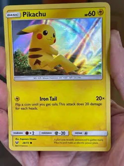 POKEMON PIKACHU 28/73 COMMON SHINNING LEGENDS WATER WEB HOLOFOIL NM CARD - Image 1