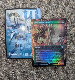 MTG Final Fantasy XVI Foil Clash if Eikons full art trading card + Sleeve FF16 - Image 2