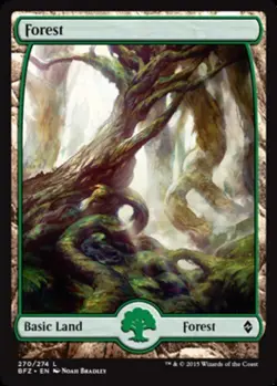 Forest (270) - Foil - Full Art ~ Near Mint Battle for Zendikar MTG Magic Ultimat - Image 1